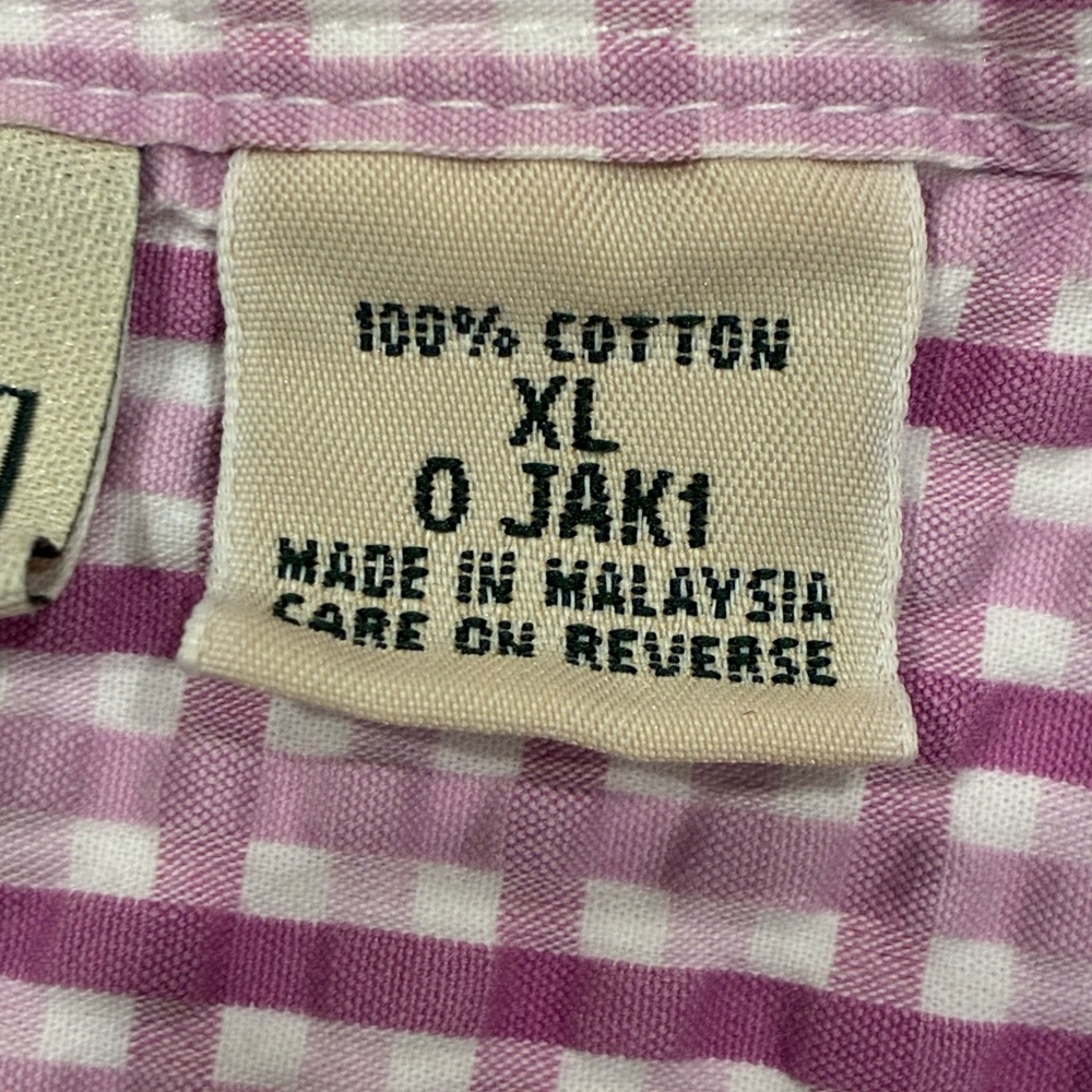 L.L. Bean Women's Purple Checkered Button Down Shirt - Picture 6 of 8